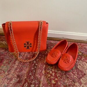 Tory Burch bag and loafers